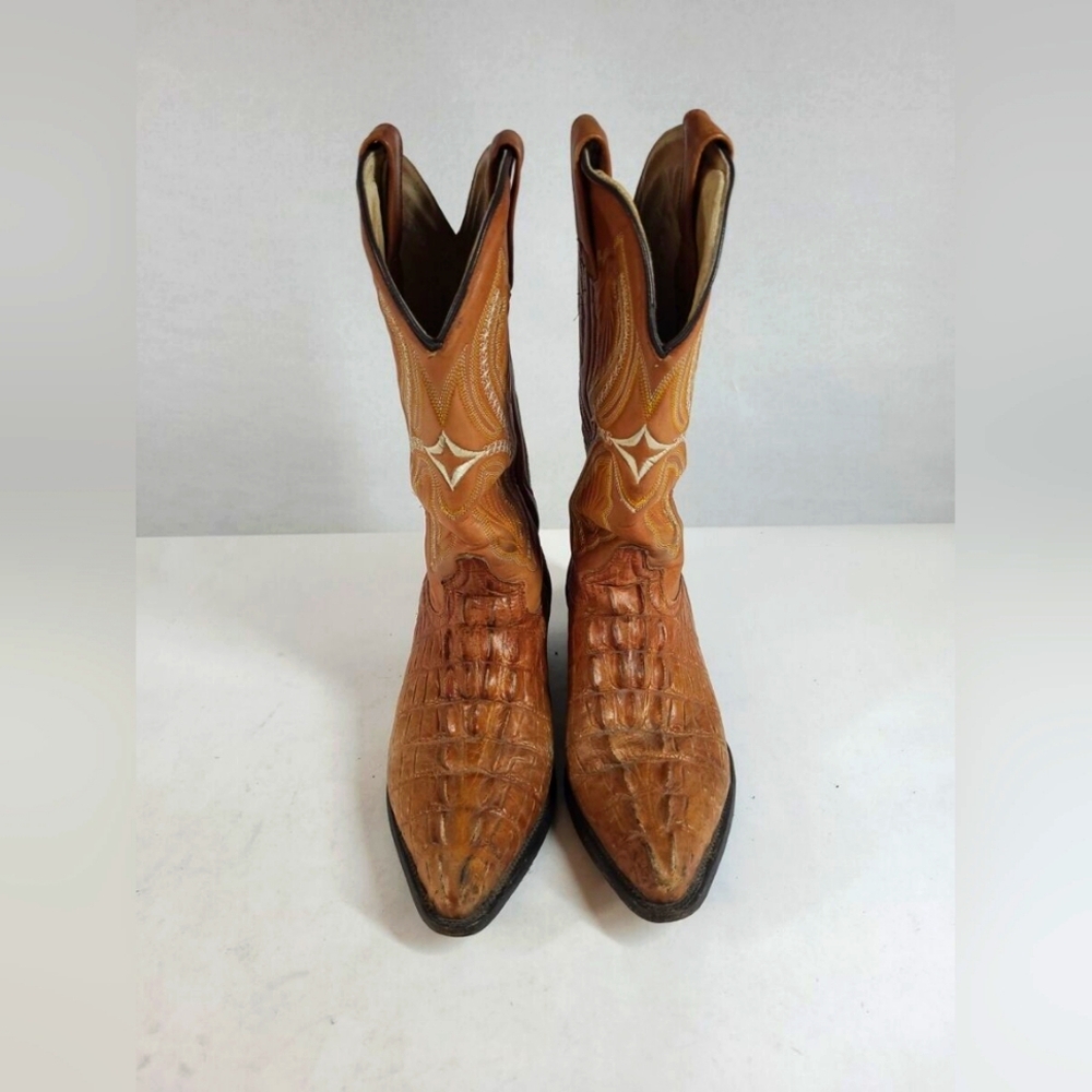 Bonanza Western Croc Animal Print Leather Cowboy Boot 12.5
